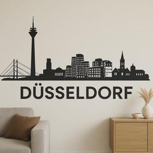 Düsseldorf Skyline Wall Sticker Modern City Motif with Rhine Tower as Sticker for Wall Motorhome Laptop Gift for Germany