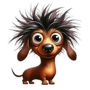 Grappige sticker met een gekke hond – grappig motief van een viervoeter als muurtattoo en autosticker