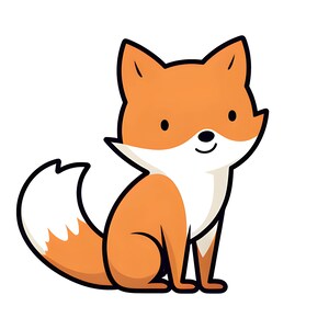 Adesivo volpe carino, adesivo animale cartone animato, decorazione per cameretta bambini, illustrazione animale, adesivo da parete volpe carino, adesivo per bambini, adesivo con motivo animale