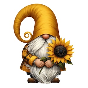 Adesivo carino gnomo da giardino con cappello colorato di girasole adesivo kawaii per auto adesivo da parete motivo carino impermeabile resistente