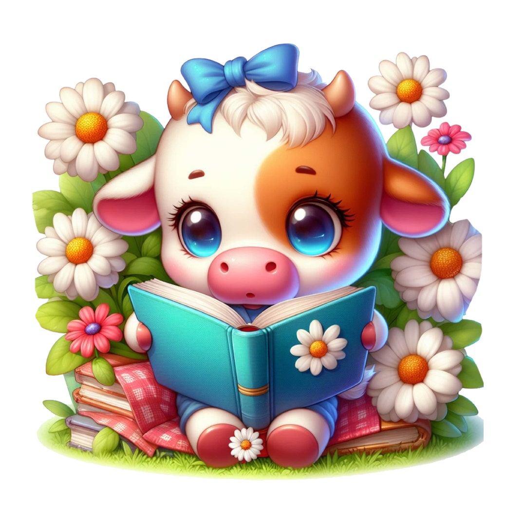 Car Decal Sticker Watercolor Cute Cow Sticker Weatherproof Outdoor ...