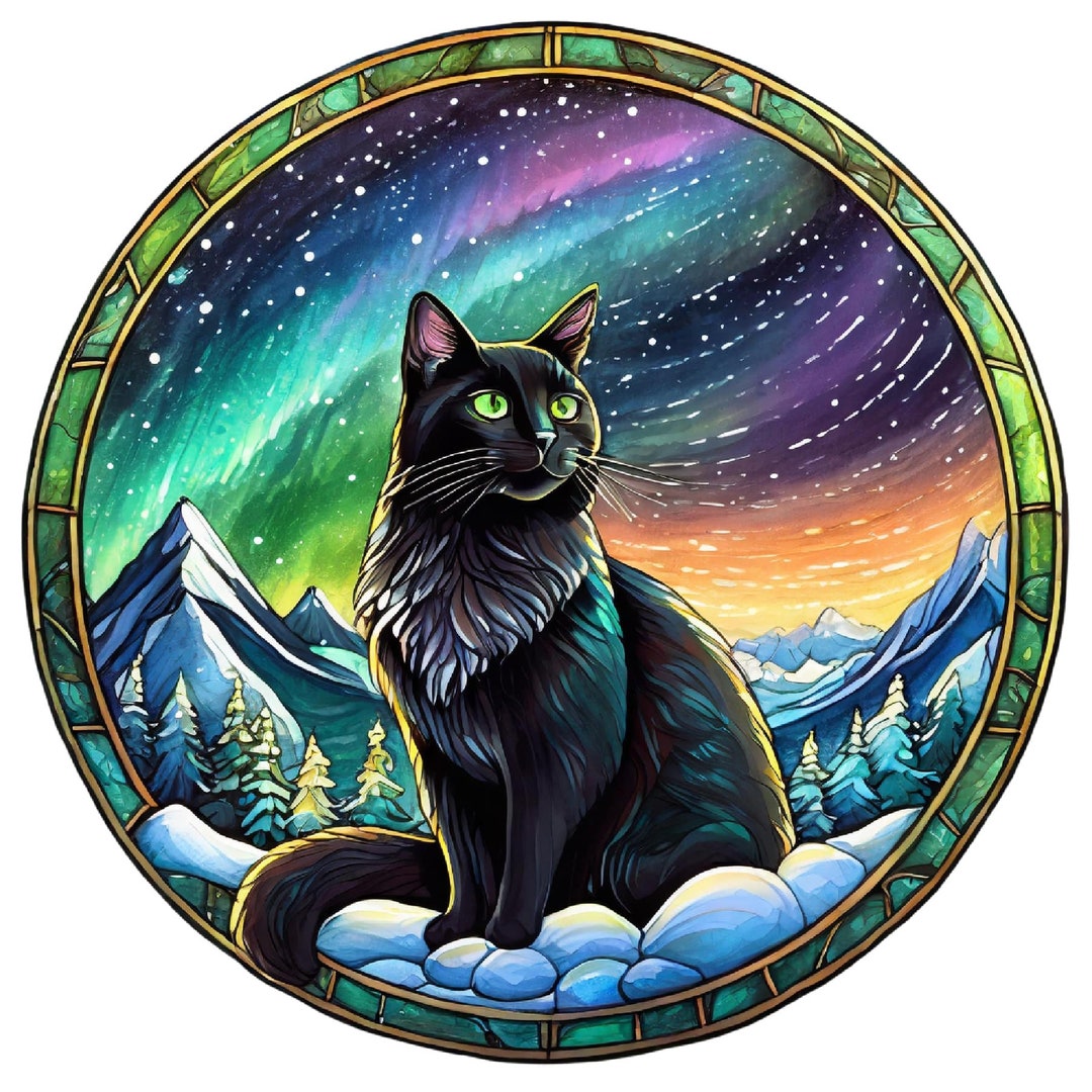 2X Aurora Landscape Sticker Watercolor Sticker With Northern Lights ...