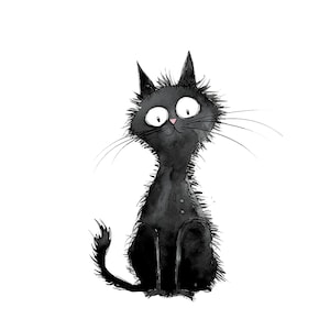 Divertida pegatina de gato negro para pared, calcomanía de coche, motivo de animal de dibujos animados, regalo para amantes de los gatos, decoración para habitación infantil