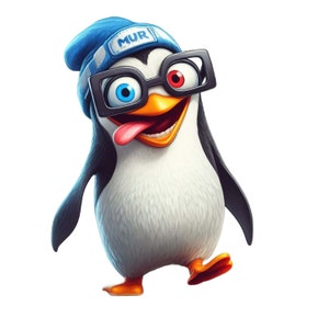 2 pegatinas divertidas de pingüinos de dibujos animados con sombrero y gafas, pegatinas de pared para coche, ideal como regalo para niños y amantes de los animales.