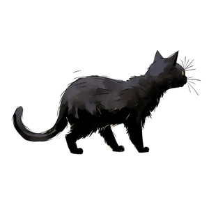 Schwarze Katze seitlich stehend Sticker Aufkleber Wandtattoo Auto Cartoon Tiermotiv Katzenliebhaber Geschenk Dekoration Kinderzimmer