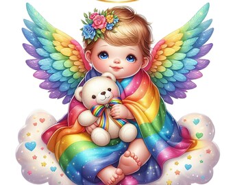 Stickers - Angels - Victorian Angel Baby Guardian Angel