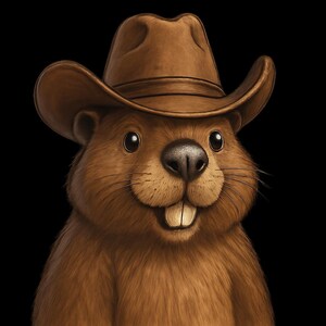 Adesivo per esterni con castoro con cappello da cowboy, adesivo in vinile resistente ai raggi UV, realizzato con pellicola di alta qualità di Orafol, adesivo per auto, adesivo per laptop