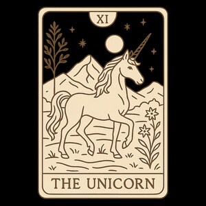 Autocollant Licorne comme carte de tarot Autocollant extérieur en vinyle résistant aux UV en film de haute qualité d'Orafol Autocollant pour voiture Autocollant pour ordinateur portable