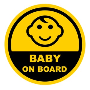 Naklejka Baby on Board Personalizowana naklejka winylowa odporna na promieniowanie UV, wykonana z wysokiej jakości folii firmy Orafol