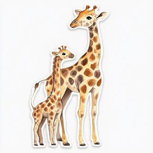 Naklejka na samochód Matka i dziecko Safari Animal Decal Weatherproof Outdoor Vinyl Sticker Customized