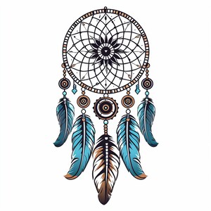 Adesivo acchiappasogni – Adesivo boho spirituale con piume in stile etnico come simbolo protettivo e idea regalo per parete e diario