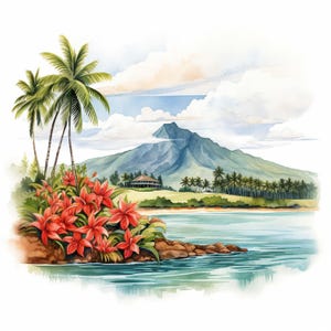 Car sticker Hawaii watercolor look colorful island sticker tropical motif car window surf summer sun palm trees vacation beach decoration gift