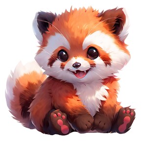 Bonita pegatina de panda rojo, dulce pegatina de animal, regalo para niñas, decoración para portátil o coche, motivo de dibujos animados de animales salvajes.