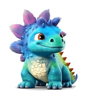 ベビー恐竜ステッカー – 3D漫画風のキュートでカラフルな恐竜。お子様のノートパソコン、ジャーナル、ボトルに。面白いギフトアイデア