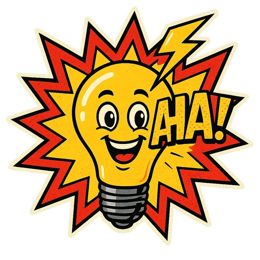 Aha Lightbulb Sticker | Comic Lamp With Face and Idea Above the Head ...