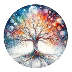生命の木ステッカー スピリチュアルシンボル ウォールデカール 車 ノートパソコン 窓 ヨガ デコレーション 自然 生命の木 ギフトアイデア 調和のとれたデザイン