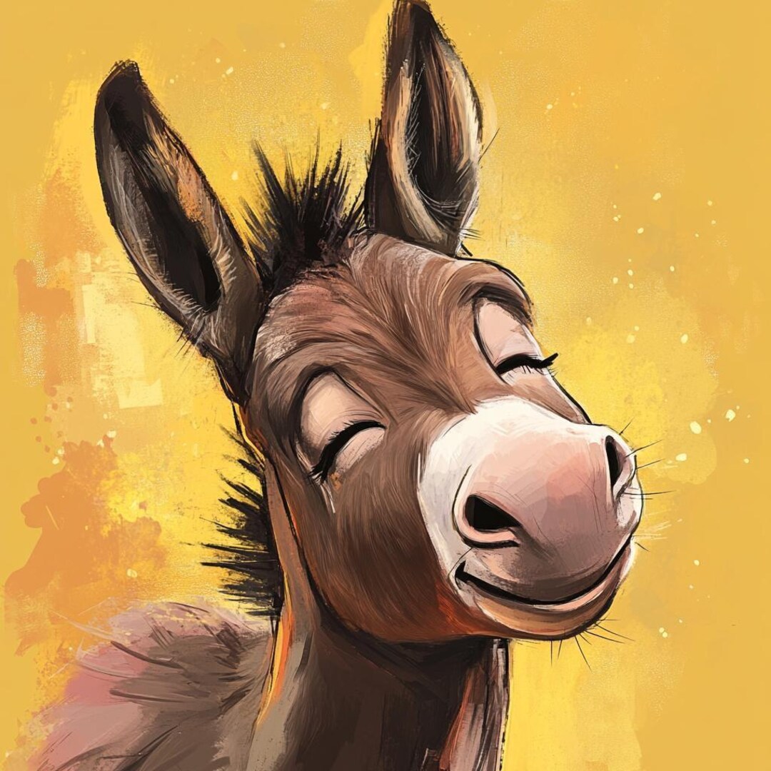 Prnd Sticker Wall Sticker Adorable Donkey Beautiful Wall Decoration Creative Wall ...
