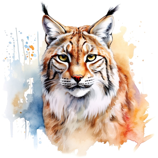 Autoaufkleber Sticker Luchs Aquarell Aufkleber Wetterfester Outdoor Vinyl