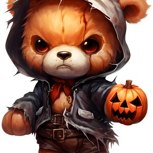 Adesivo personalizzabile in vinile per esterni con orsetto di Halloween