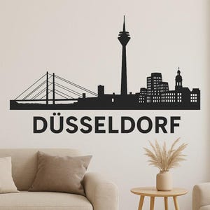 Düsseldorf Skyline Wall Sticker Modern City Motif with Rhine Tower as Sticker for Wall Motorhome Laptop Gift for Germany