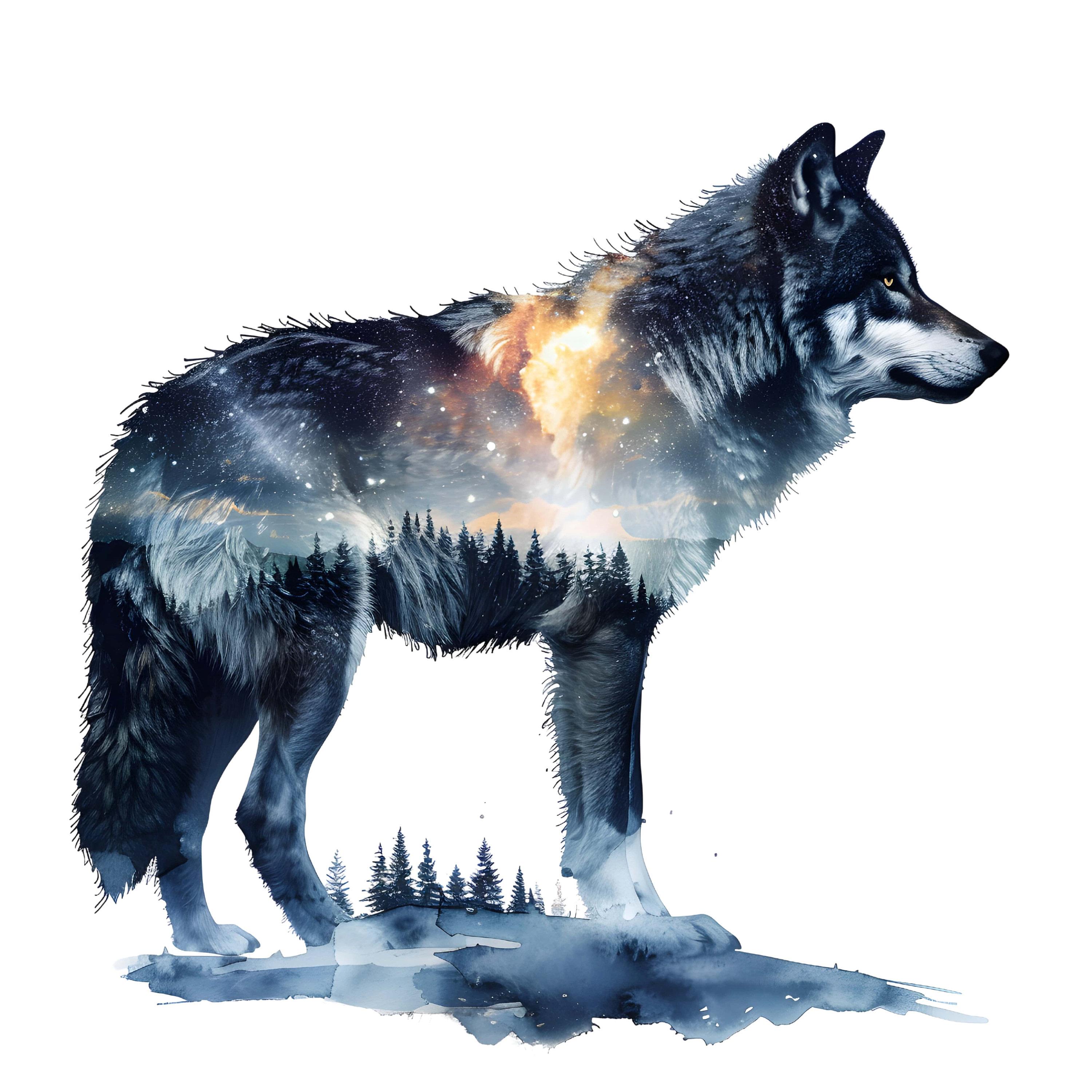 Wolf sticker realistic sticker with wild animal motif wall sticker car sticker decoration gift idea for nature lovers animal lovers outdoor