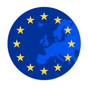 Autocollant Europe, drapeau de l'UE avec carte, symbole rond, autocollant pour voiture, autocollant mural pour ordinateur portable, idée cadeau pour les fans d'Europe et les globe-trotters