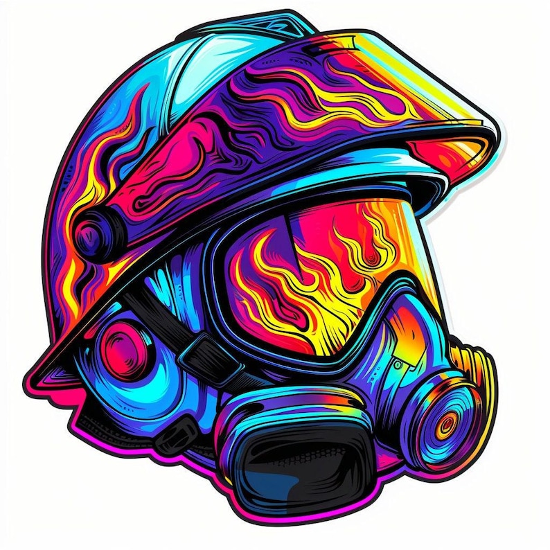 Firefighter Helmet Sticker Personalizable Outdoor Uv-resistant Vinyl ...