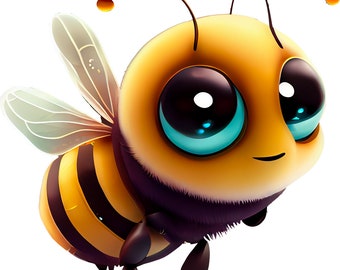 Cute Bee Sticker – Cute Cartoon Sticker for Kids Laptop Bottle Journal – Gift Idea for Nature and Honey Fans