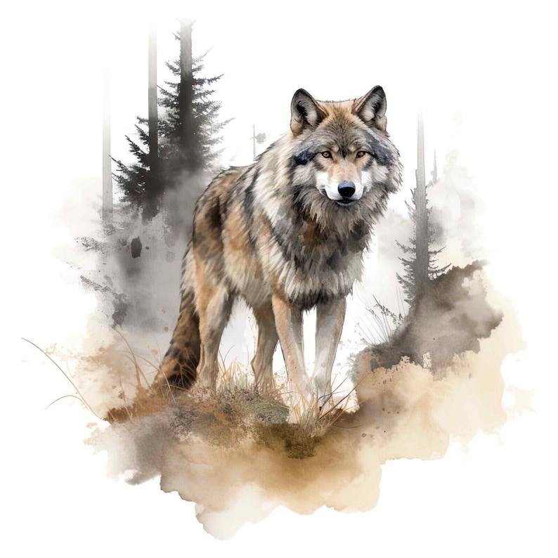 Pegatina de lobo, pegatina realista con motivo de animal salvaje, pegatina de pared, pegatina de coche, decoración, idea de regalo para amantes de la naturaleza, amantes de los animales al aire libre imagen 1