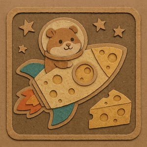 Hámster en el transbordador espacial en una misión de queso – Divertida pegatina de dibujos animados – Resistente a la intemperie – Regalo para fanáticos de los animales, el espacio y el humor