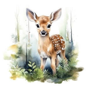 Naklejki samochodowe Baby Deer Fawn akwarelowa naklejka odporna na warunki atmosferyczne zewnętrzna naklejka winylowa z możliwością dostosowania