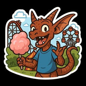 遊園地のゴブリンステッカー - 面白い車のステッカー - 耐候性、遊び心 - ファンタジーファン、オタク、子供へのギフト
