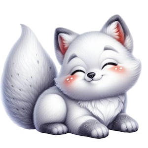 2X Car Sticker Adorable Polar Fox Sticker Set for Car Motorcycle Laptop Window, Cute Winter Animal Sticker Vinyl Weatherproof
