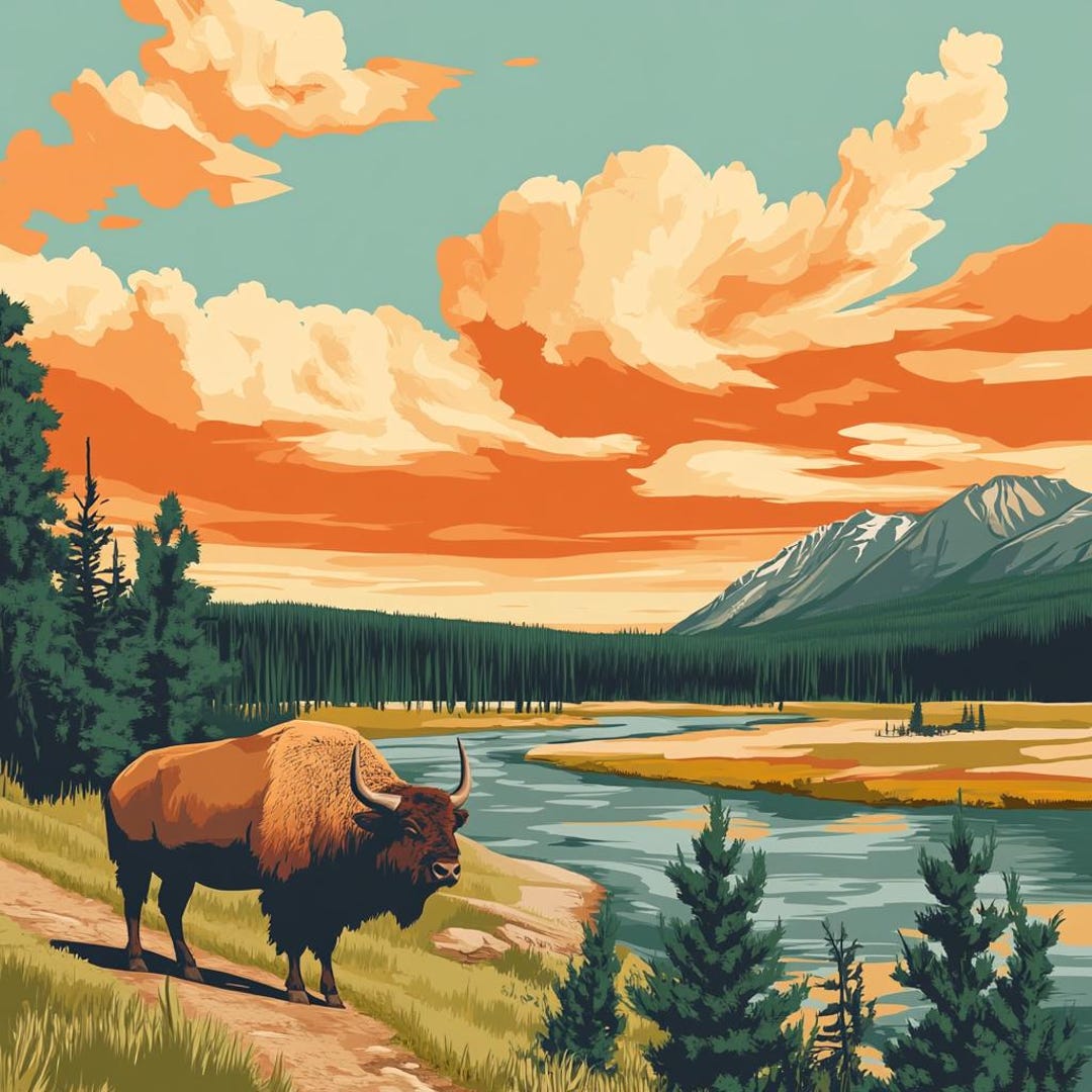 Psf Sticker Yellowstone National Park Sticker Outdoor Uv-resistant Vinyl Sticker ...