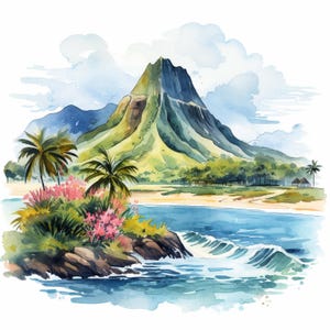 Car sticker Hawaii watercolor look colorful island sticker tropical motif car window surf summer sun palm trees vacation beach decoration gift