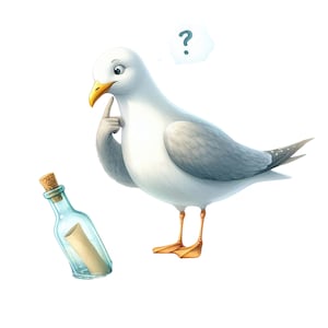 Pegatinas divertidas de gaviotas, pegatinas de pájaros humorísticos, decoración costera, gaviotas de acuarela, pegatinas de pájaros de dibujos animados, regalo de playa, pegatinas de vida marina