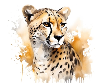 Autosticker Cheetah aquarel sticker weerbestendig buiten vinyl