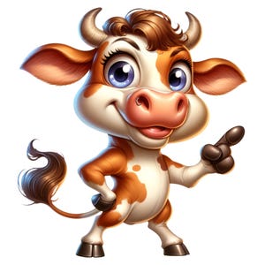 Lustiger Kuh Autoaufkleber, Exaggerated Funny Cow Sticker, Kuh Cartoon Aufkleber