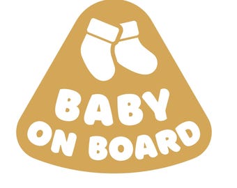 Baby on Board Sticker - Cute car sticker with warning design - Gift idea for expectant parents, family cars, and new moms and dads