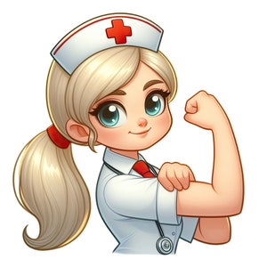 Starke Krankenschwester Sticker Autoaufkleber Wandtattoo Cartoon Pflegekraft Aufkleber niedlich dekorativ wasserfest