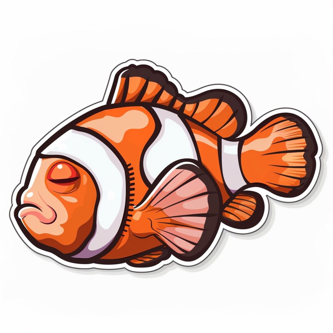 Car Sticker Sleeping Clownfish Sticker Weatherproof Outdoor Vinyl ...