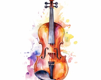 Autocollant de voiture aquarelle violon autocollant résistant aux intempéries en vinyle extérieur