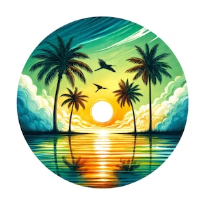 Car Sticker Watercolor Summer Beach – Weatherproof Holiday Sticker for Car Window Laptop – Gift Idea for Beach Lovers & Sun Fans