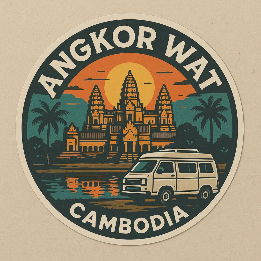 Wat Sticker Angkor Wat Car Sticker Cambodia Temple Destination Culture Vanlife ...