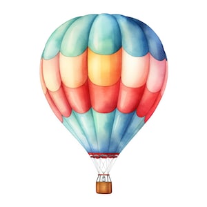Adesivo mongolfiera, adesivo per auto acquerello, adesivo da parete, decorazione con palloncini colorati per camerette e veicoli per bambini