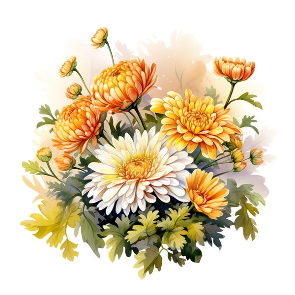 Autoaufkleber Sticker Chrysanthemen Aquarell Aufkleber Wetterfester Outdoor Vinyl