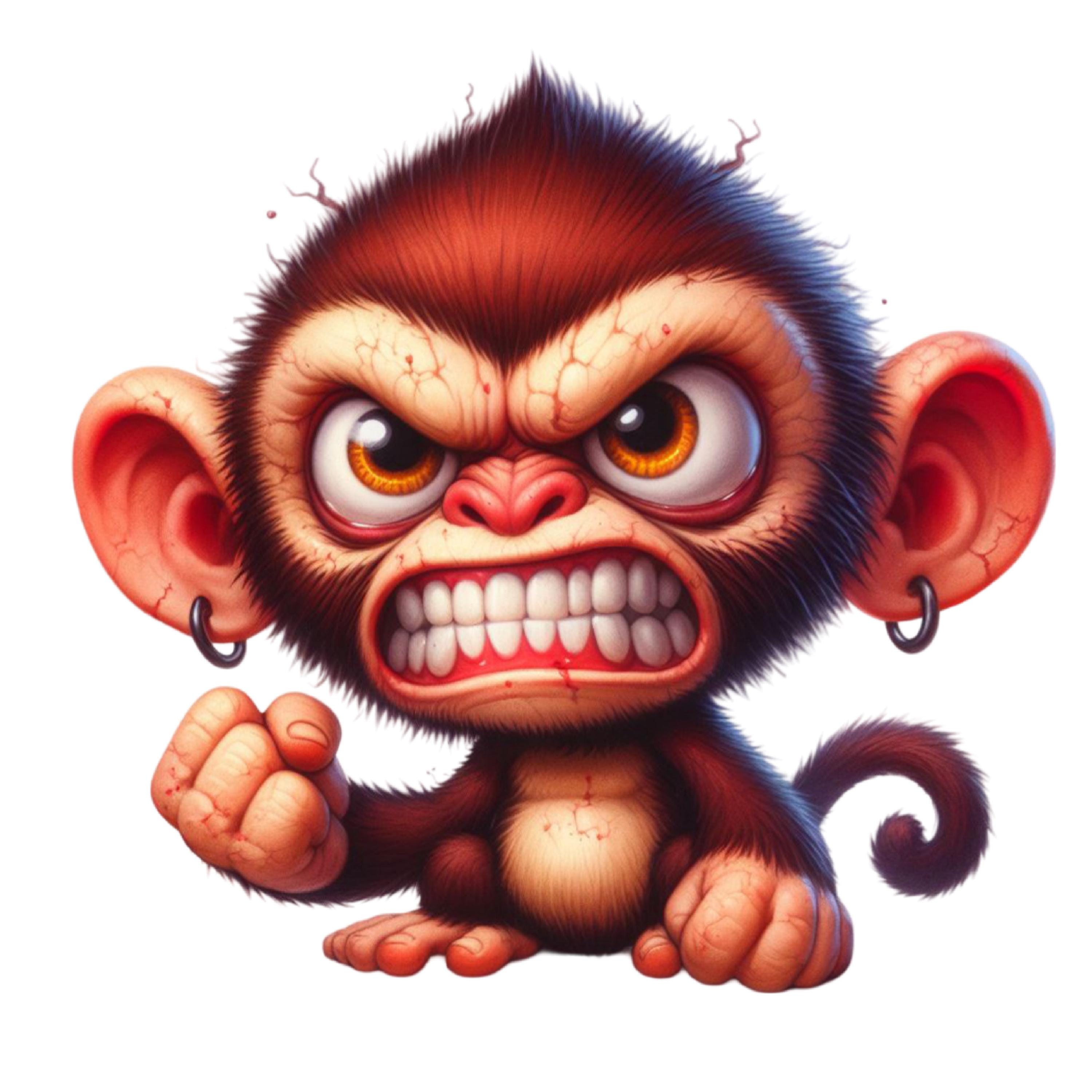 Angry Monkey Cartoon Face