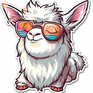 Alpaka Sticker Aquarell Aufkleber süßes Tiermotiv Wandtattoo Autoaufkleber Deko Geschenkidee für Kinder Naturfreunde und Bauernhof Fans