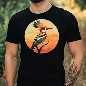 Hoopoe Bird Premium Men&#39;s T-Shirt Cotton High-Quality Printed Leisure Shirt with Unique Motif in Many Sizes S to 5XL