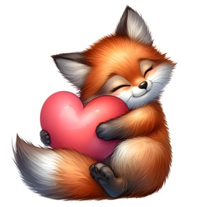 Adesivo volpe carino, adesivo per auto, adesivo da parete con motivo animale, adesivo a forma di cuore, idea regalo per bambini, adesivo con animali dei cartoni animati, volpe.